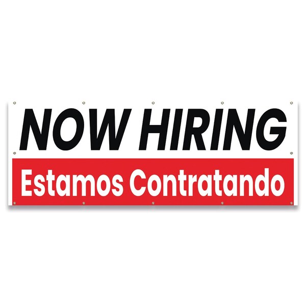 Signmission Now Hiring Estamos Contratando Banner Concession Stand Food Truck Single Sided B-120-30113 - main